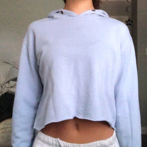 Garage Blue Cropped Sweatshirt - Picture 1 of 3